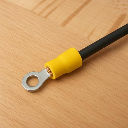 ANGSTROM #6 Bolt Ring Terminals, Insulated Electrical Crimp Connectors 100pcs (12-10ga Yellow) - color: 12-10ga Yellow, size: #6 Stud