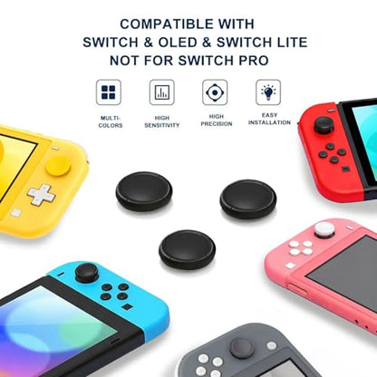 Ferkurn Joystick Replacement Cap Thumb Grip for Switch OLED Joycon & Switch Lite, Joycon Grip Button Stick Cover 3D Analog Cap Skin Replacement Part Repair Kit Accessories, 6PCS - color: White