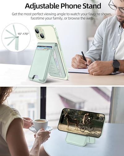 ExtreLife for Magsafe Wallet, Works with Apple Find My, 6 Cards Holder - color: Tender Leaf Green