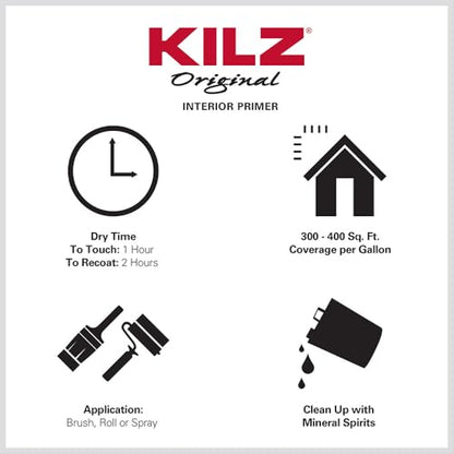 Quart Kilz Original Interior Oil Based Sealer-Primer-Stainblocker [Set of 6]6