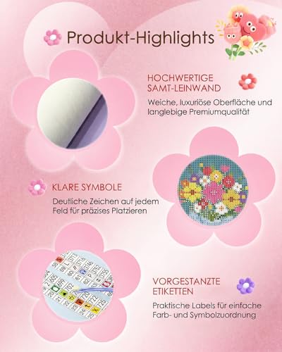 forever young Bouquet Small Diamond Art Kits, 5x7 Inch Canvas - color: Bouquet