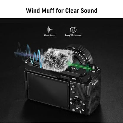 NEEWER Cold Shoe Wind Muff for ZV Series Vlog Cameras, CA133, Black - style: CA133 Black