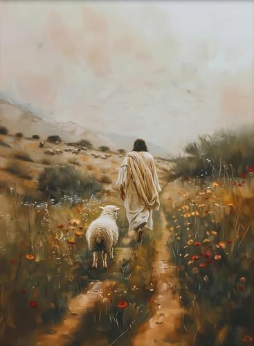 Jesus Paint by Numbers Kit for Adults Framed Canvas 12X16 in, Frameworkless - color: YH02806