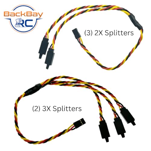 BackBayRC - 12in 20awg Universal Servo 2X / 3X Splitter - 5 Pack - style: 12in 2X & 3X Servo Splitter Bundle