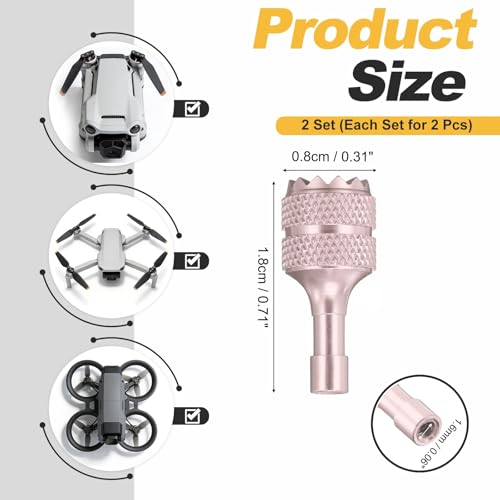 MECCANIXITY 2 Set Aluminum Controller Stick, Replacement Joystick Remote Controller Joystick Stick for Mini4 Pro Air3S Drone Remote Accessories, Pink - color: Pink
