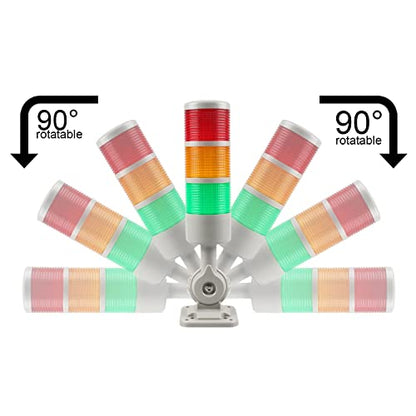 LED Signal Tower Stack Lights, Andon Warning Columns, Flashing/Steady Rotatable Lights, 12V 24V DC (5-Layer, Buzzer) - color: RED/YELLOW/GREEN/BLUE/WHITE DC 12-24V, size: 5 Layer/with Buzzer