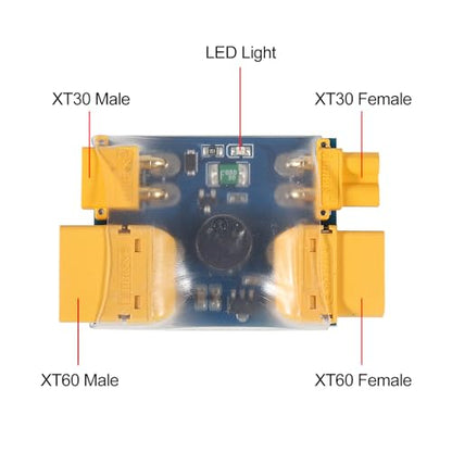 1PCS Smoke Stopper for FPV Drone: Short-Circuit Protection XT30/ XT60 Lipo Safety Detecting Switch with Alarm Buzzer for RC 2-6S Battery Flight Controller ESC Stack VTX - color: 1PCS
