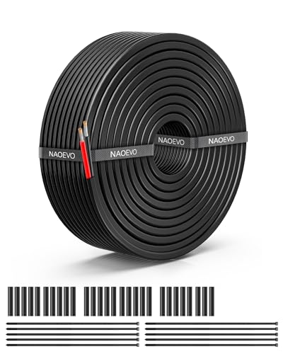 NAOEVO 12 Gauge Wire 2 Conductor, 12 Gauge Automotive Wire 12V Cable, 30FT - size: 30ft, style: 2C-12AWG