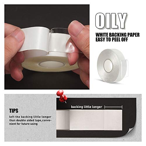 VERSAF Double Sided Tape Heavy Duty 1/2 in x 10 ft, Removable Nano Tape - size: 1/2"
