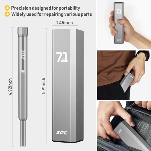 71-in-1 Precision Screwdriver Set with Pop-up Aluminum Alloy Case （Silver） - size: 71 IN 1 silver white