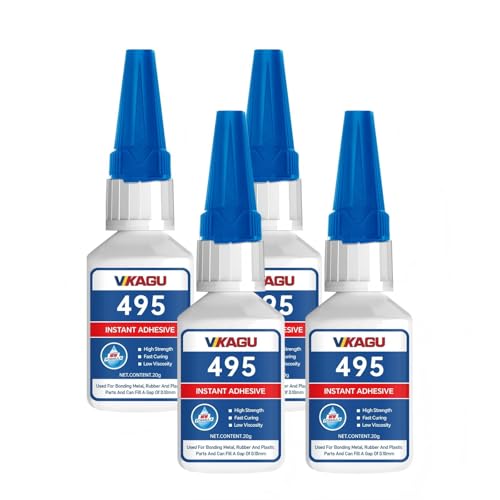 495 Instant Adhesive Super Glue Industrial Grade Clear 20g Suitable for Metal Rubber and Plastic 4 Pack - size: 495, style: 4 Pack