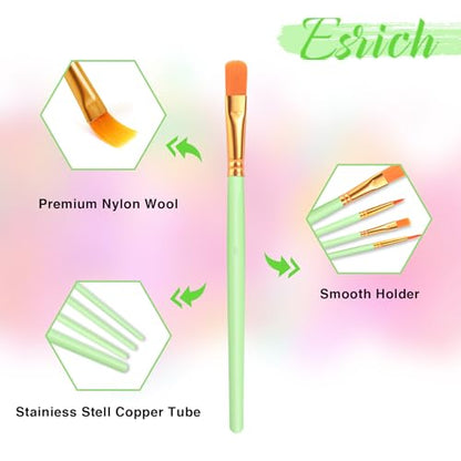 ESRICH 200PCS Paint Brushes, Paint Brush for Acrylic Painting - color: Green, size: 200