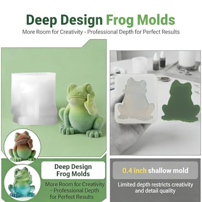 Frog Resin Casting Molds, 3D Funny Animals Candle Silicone Molds - color: Frog Resin Mold