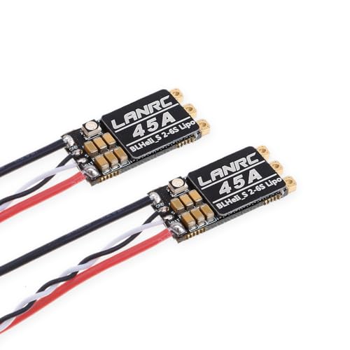 45A ESC 2S-6S Brushless ESC LANRC BLHeli_S Electronic Speed Controller Support D-Shot 150/300/ 600 for FPV Racing Drone Multicopter Quadcopter 2PCS - color: 45a Esc