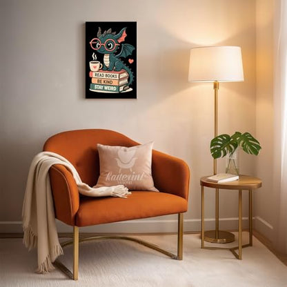 Gemozaic Framed Paint by Numbers Kit for Adults - Black Dragon & Books - color: BKH2557