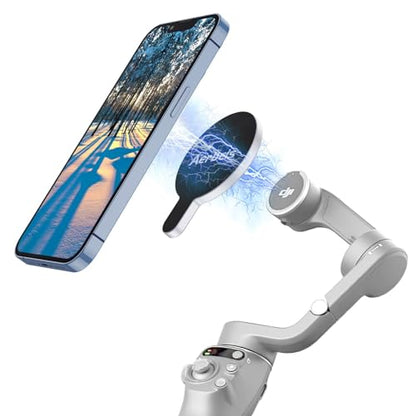 Magnetic Quick-Release Mount Phone Holder Clamp Adapter Clip For DJI Gimbal - color: Silver