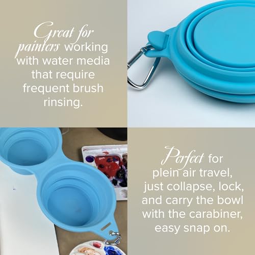 Silver Brush Limited Silver Essentials Paintbrush Water Bowl, 700ml/23.7oz - size: Double 700ml
