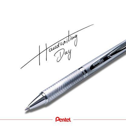 Pentel Retractable Gel Pens, Metal Tip, .7mm, Black Ink (PENBL407AA) - color: Black