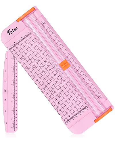 Firbon A4 Paper Cutter, 12 Inch Paper Trimmer with Extened Ruler, Pink - color: Pink