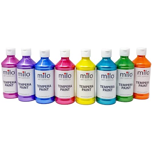 milo Sparkle Pearlescent Washable Tempera Paint, 8 Colors, 8 oz Bottles - style: Sparkle Pearlescent 8 x 8 oz Bottles