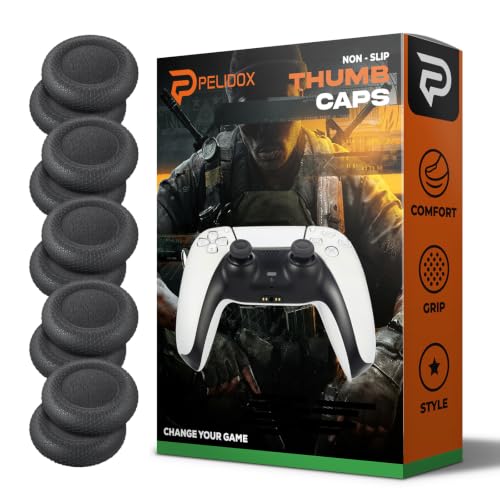 10 Pcs Joystick Replacement Grip Caps for PS4 PS5 Controller - Same Pattern Like Original - Non-Slip Thumbstick Thumb Stick Accessories Parts for Dualshock 4, Dual Sense, Dualsense Edge