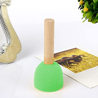 WAFJAMF 40 Pcs Round Sponges Brush Set 4 Sizes DIY Painting Tools Green - color: Green