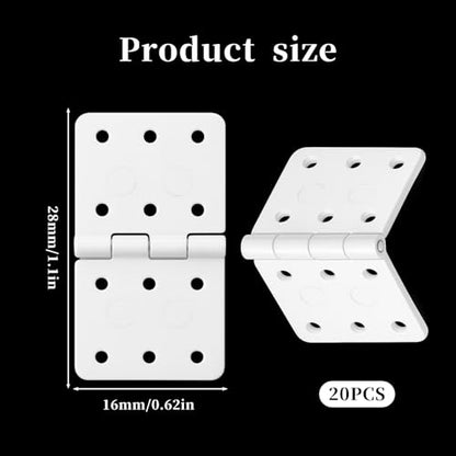20 Pcs RC Plane Hinges, Nylon Hinges Remote Control Aircraft Hinge RC Plane Parts Small Hinge for Fixed Wing Model Airplane Square Loose-Leaf