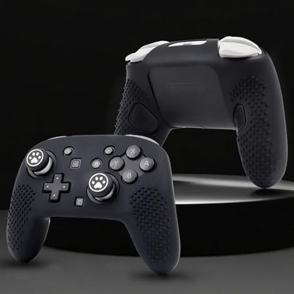 RALAN Controller Skin with 6 Thumb Grips for Switch 2 Pro Controller, Anti-Slip Silicone Controller Cover Protector Case - color: Black