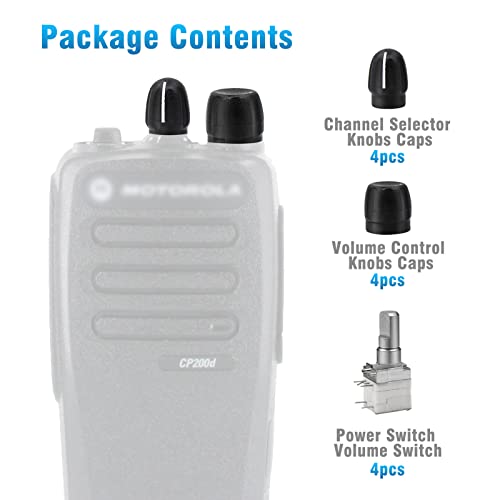 Walkie Talkie Volume Switch Power Switch+Volume Knob + Channel Knob Cap for Motorola CP200D CP040 HT750 HT1250 GP340 GP344 GP380 PR860 PR400 EP450 Two Way Radio