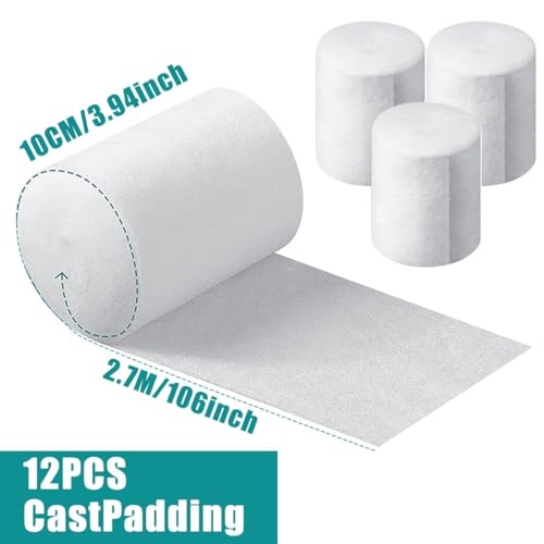 Cast Padding Soft Undercast Padding Roll Wrap 12PCS Individual Pack Cotton Padding Bandage Cast Supplies for Halloween Wrap Mask Making Bandage Art Project and Craft