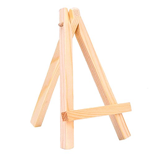EBOOT 24 Pack 5 Inch Mini Wood Easel, Small Tabletop Stand for Canvas Card - size: 5 Inch