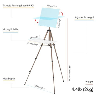 MEEDEN Plein Air Easel for Painting: Adjustable Travel Watercolor Tripod