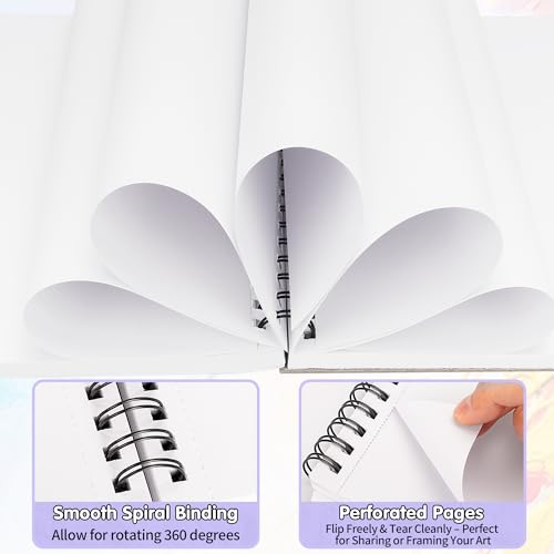 FIXSMITH 9"X12" Sketch Book, 100 Sheets, 68 lb/100gsm,4 Pack Purple - color: Purple, size: 9"x12"-4 Pack