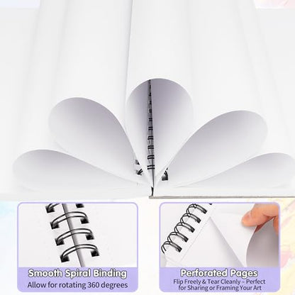 FIXSMITH 9"X12" Sketch Book, 100 Sheets, 68 lb/100gsm,4 Pack Purple - color: Purple, size: 9"x12"-4 Pack