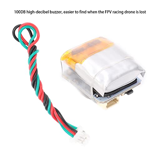 Drfeify RC Buzzer Alarm, 100DB High Decibel Drone Finder Buzzer for FPV Racing Drone, with LED White Light and Auto Charging for BF CF Controller