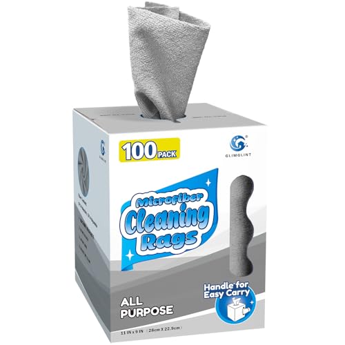 GLIMGLINT Microfiber Cleaning Cloth 100 Pack, Reusable Paper Towels 11 x 9 - color: Grey
