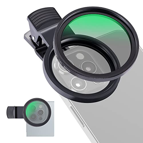 NEEWER 52mm CPL Filter for Phone, Clip On Circular Polarizing Lens Filter with Phone Clip, Case & Cleaning Cloth Compatible with iPhone 17 16 Android Samsung Galaxy S25 Ultra Camera, FL-26 - size: 52mm, style: CPL Compatible with Android
