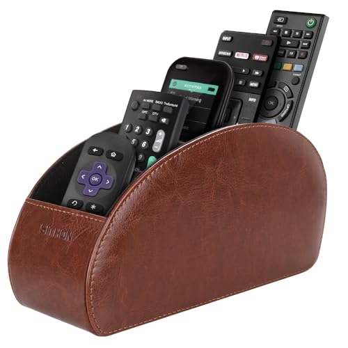 SITHON Remote Control Holder with 5 Compartments - color: Brown, size: Small