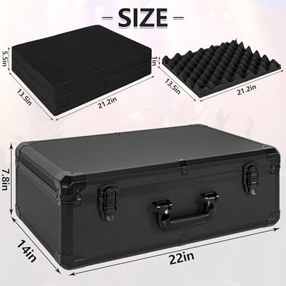 22 Inch Carrying Case with Customizable Pre-Diced Foam - size: 22.1x14.2x7.8 Inch