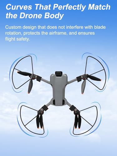 Propeller Guard Compatible with DJI Mini 5 Pro – Anti-Collision Guard,Quick Release Removable Prop Blade Protector Compatible with DJI Mini 5 Pro Accessories,Shockproof (Black+Landing Gear)