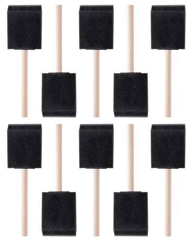 WAFJAMF 10 Pack Poly Foam Paint Brushes 2 Inch Sponge Painting Set Black - size: 10 Pcs