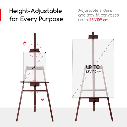 MEEDEN Wooden Easel Stand for Display: Holds Canvas up to 43" Art Easels - color: Deep Walnut