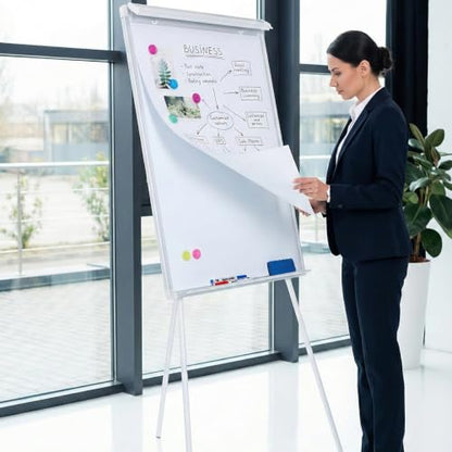 Whiteboard Easel 36" x 24" Height Adjustable, Magnetic Dry Erase Easel - color: White, size: 24"W x 36"H