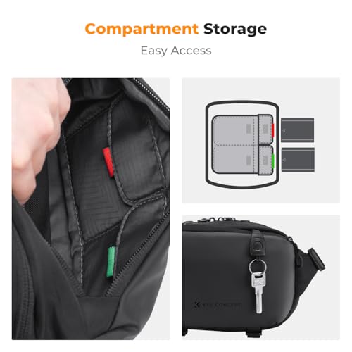 K&F CONCEPT Small Camera Sling Bag Everyday Shoulder Bag - color: 14 Black Small