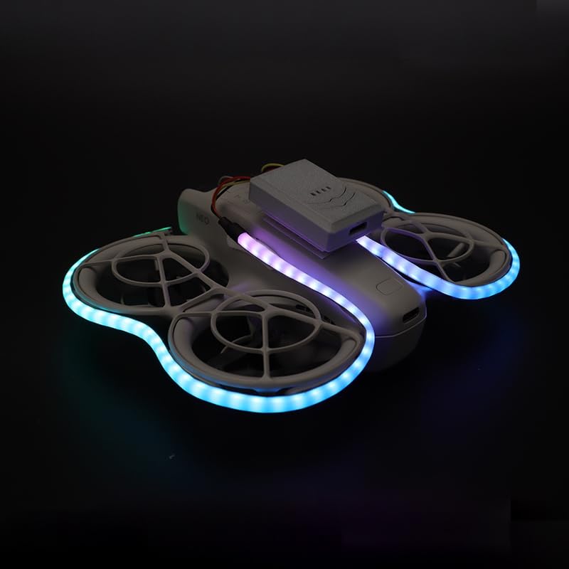 Dazzle Color Light Strap For DJI NEO/AVATA Drone Night Flight Light Strap Lamp Belt Light-Emitting Flying Warning Light Strip Drones Accessories (Pushbutton version)