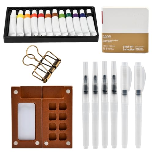 Pocket Artist Watercolor Travel Set, Portable Mini Watercolor Palette Kit