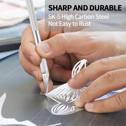 DIYSELF 20 PCS Exacto Knife Blades #11, SK5 Exacto Blades Refills with Case - size: 20 Pack