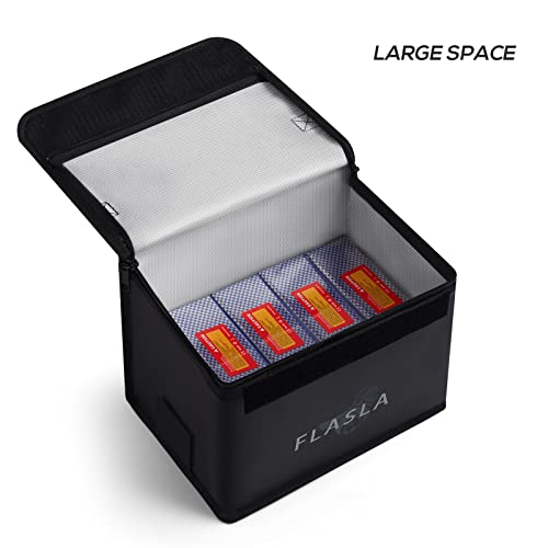FLASLD Fireproof Explosionproof Lipo Bag with Charge Port - Large Capacity Lipo Battery Storage Guard Safe Pouch