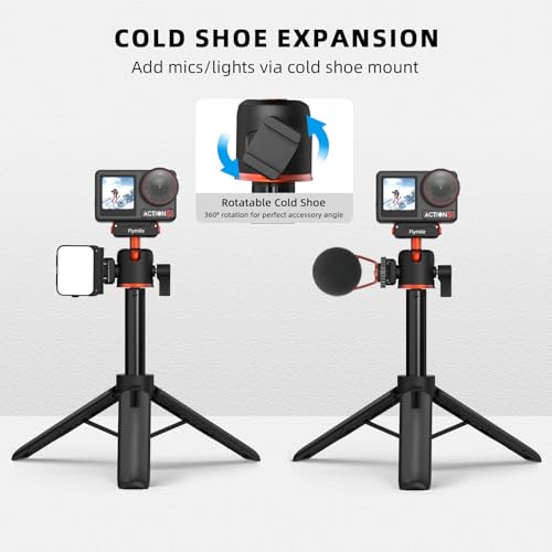 BRDRC Action 5 Pro Tripod Accessories, 21” Extension Rod Mini Table Desk Selfie Stick Portable Handle Grip Quick Release Stand with Cold Shoe for DJI Osmo Action 5 Pro 4 3 Camera