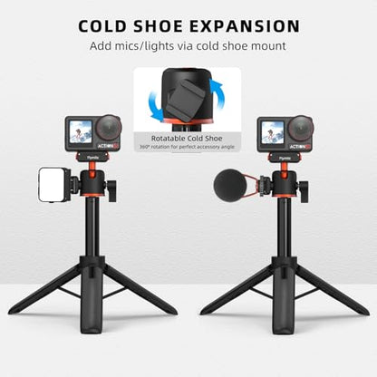 BRDRC Action 5 Pro Tripod Accessories, 21” Extension Rod Mini Table Desk Selfie Stick Portable Handle Grip Quick Release Stand with Cold Shoe for DJI Osmo Action 5 Pro 4 3 Camera